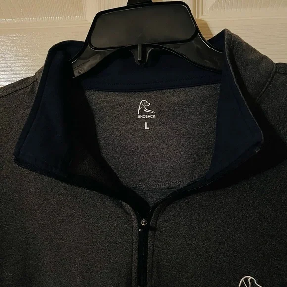 Rhoback Performance Heathered Mason Gray Quarter Zip Pullover - Picture 5 of 13